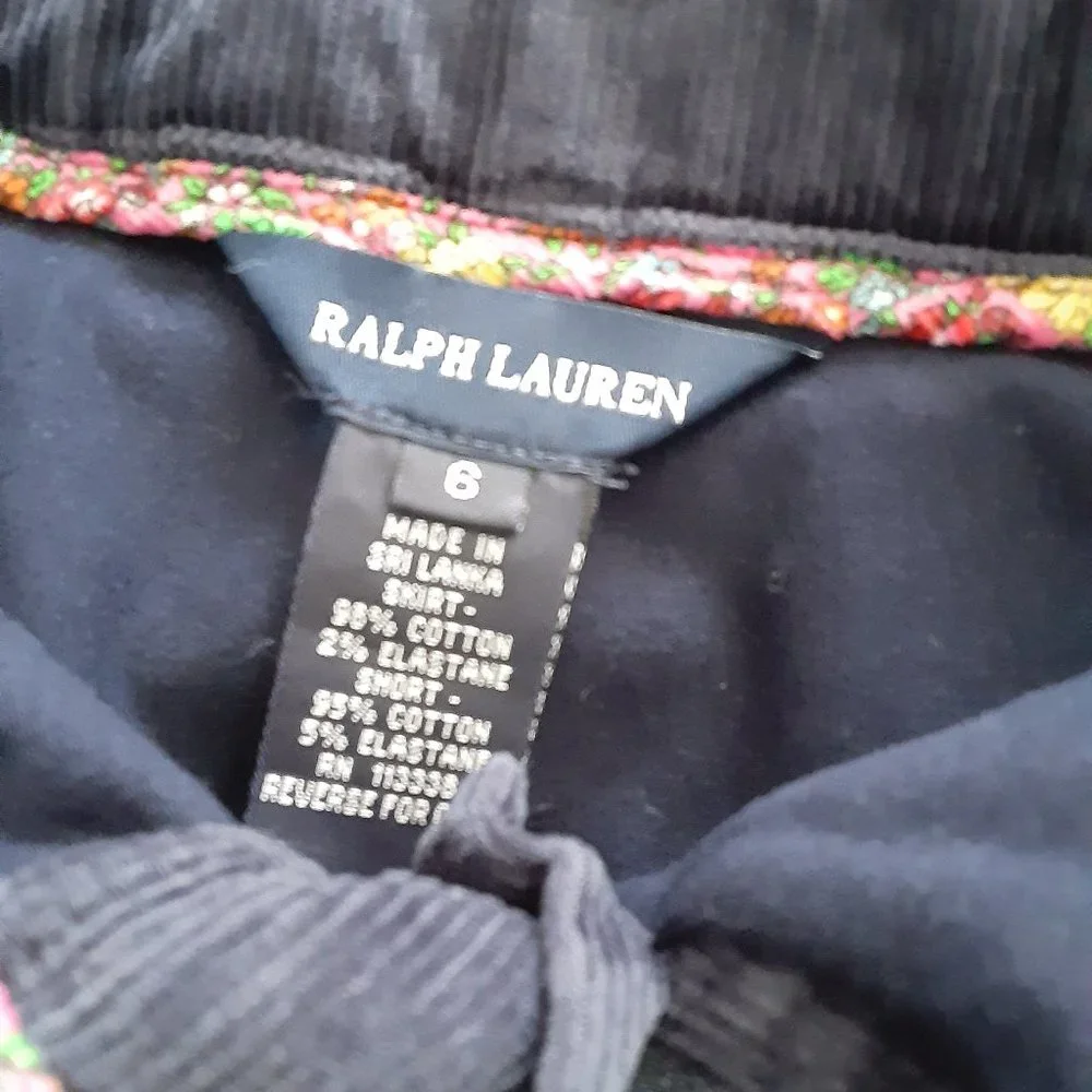 RALPH LAUREN blue 100% cotton Corduroy mini skort size 6